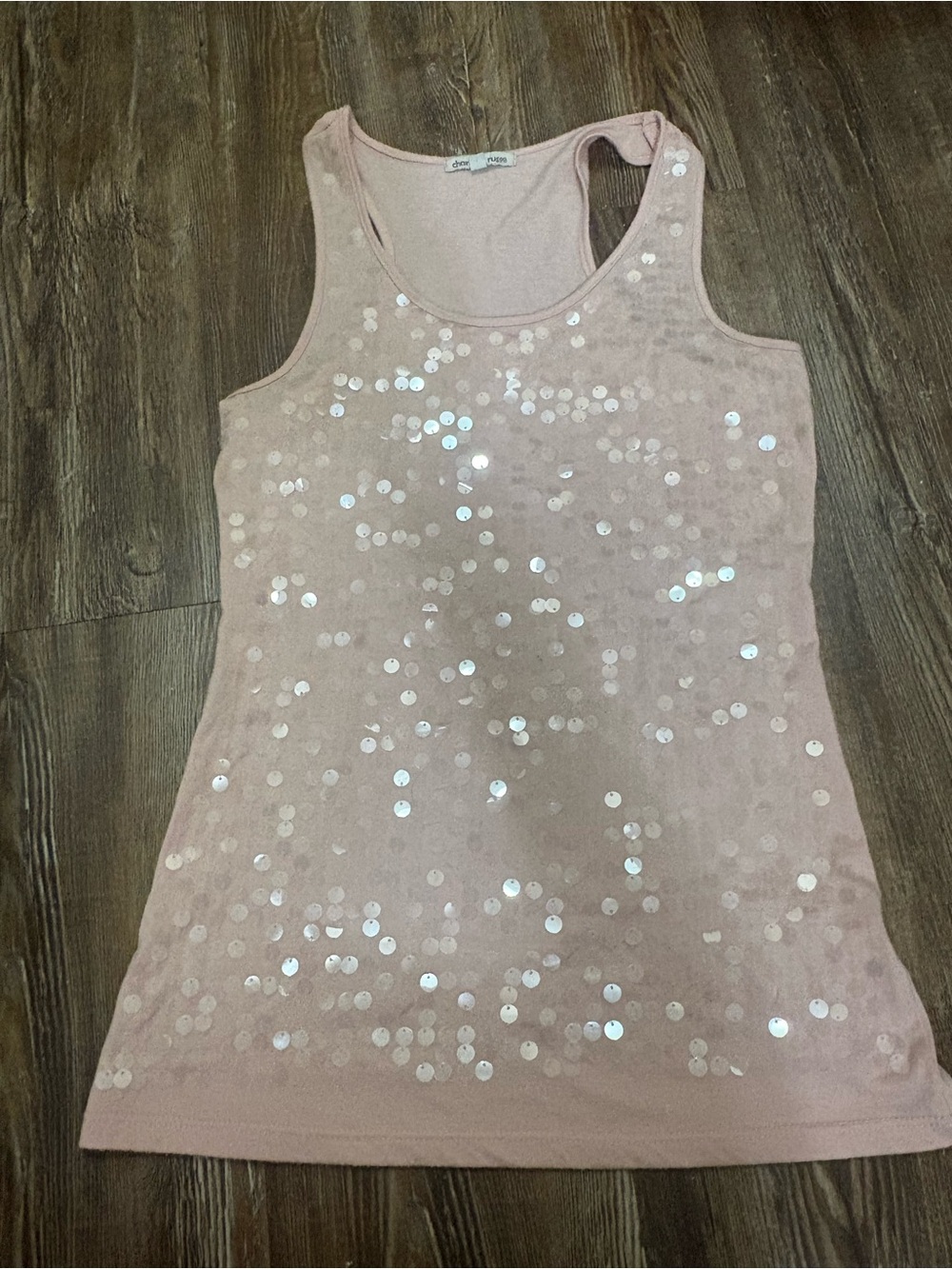Charlotte Russe Pale Pink Sequin Tank Top
